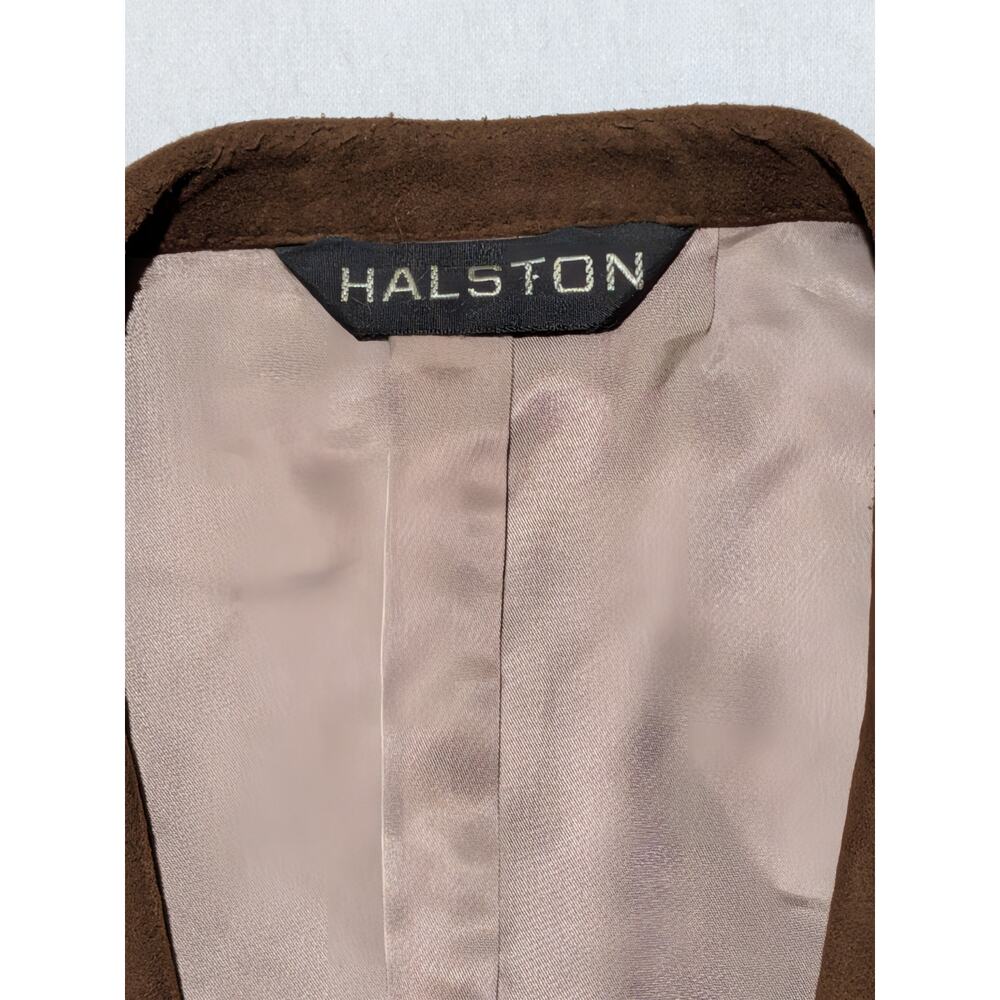 Vintage Halston Faux Suede Blazer – Neiman Marcus – Brown‎ – Men's M (Est.) - Picture 3 of 16